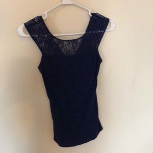 Tight Blue Laced Blouse